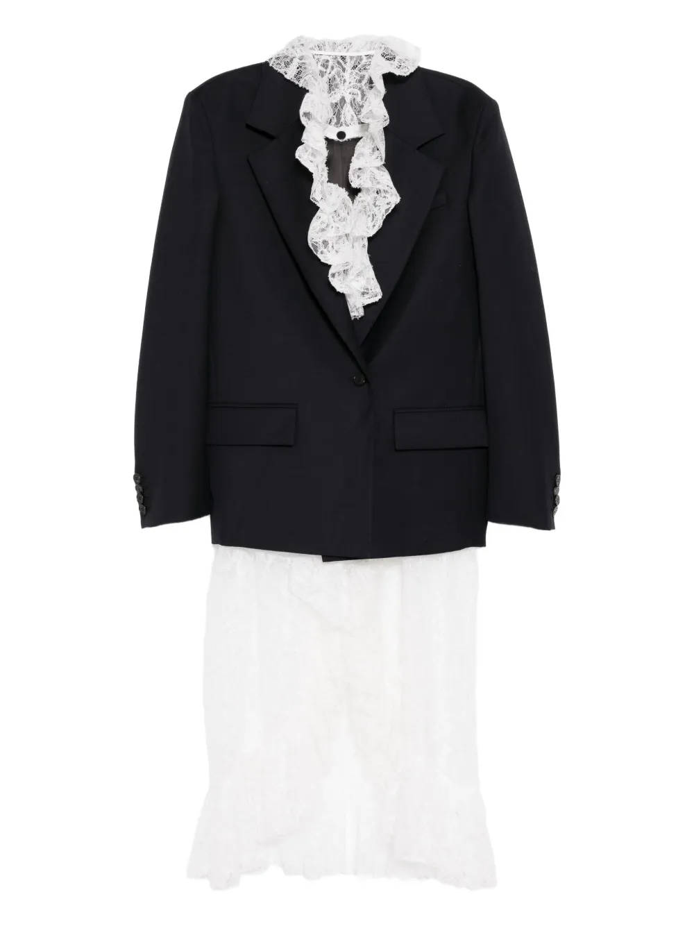 Ych Floral-lace Blazer In Black