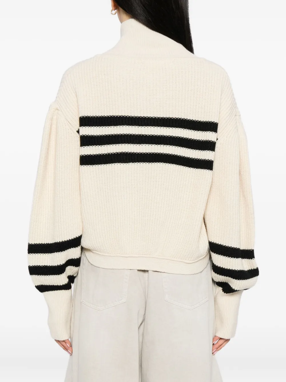 Ych Striped Cardigan In Neutral