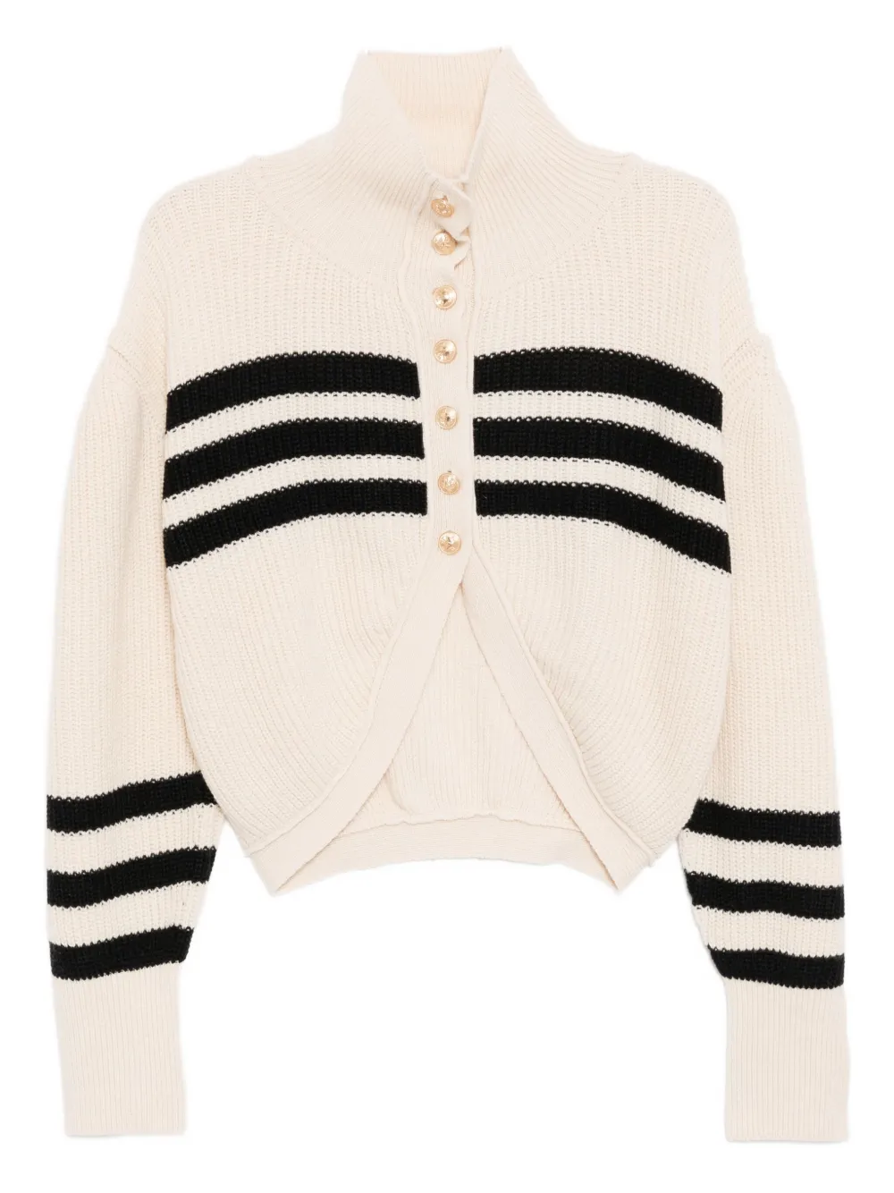 Ych Striped Cardigan In Neutral