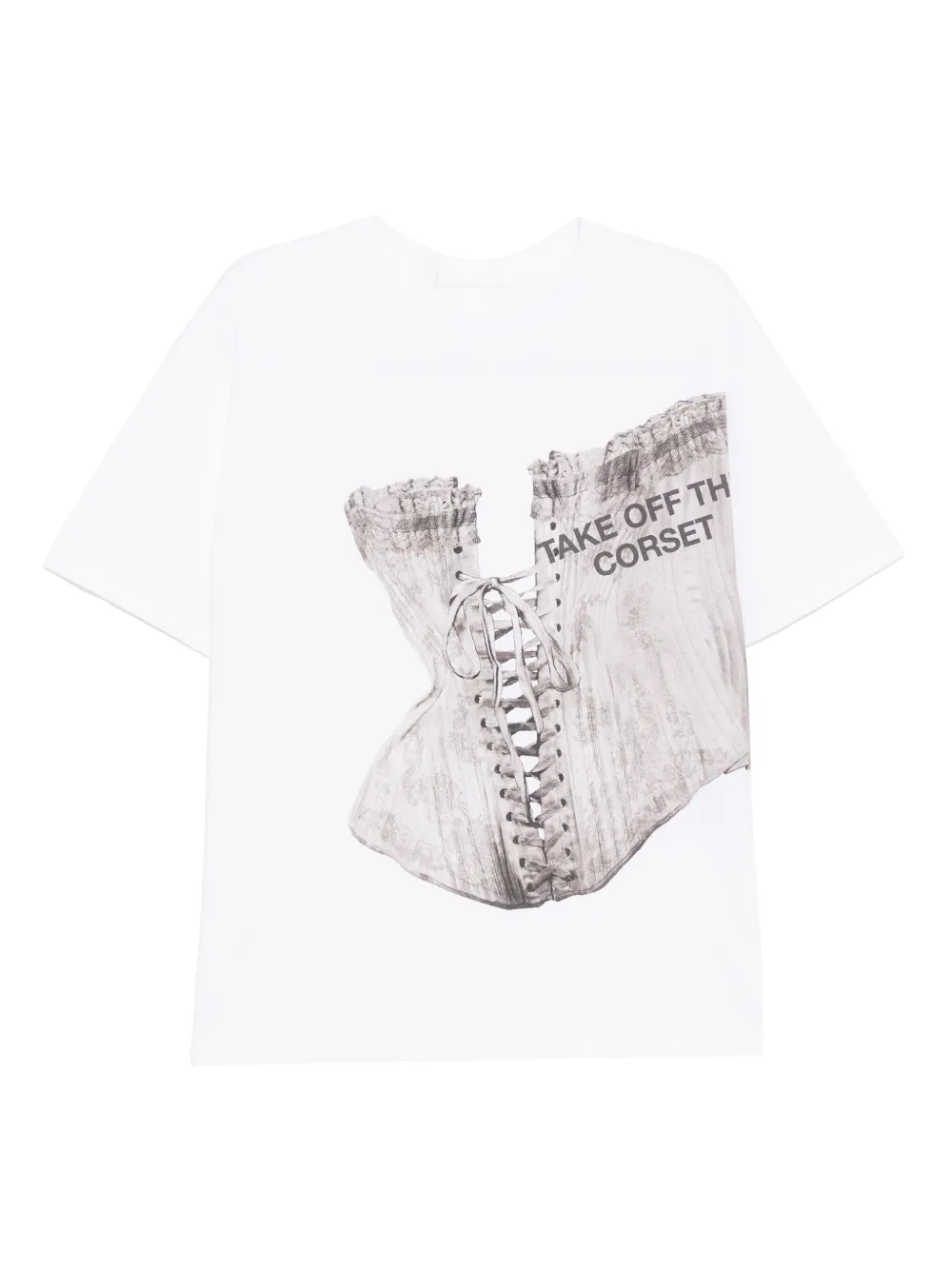 YCH playera con corset estampado | blanco | Image 1