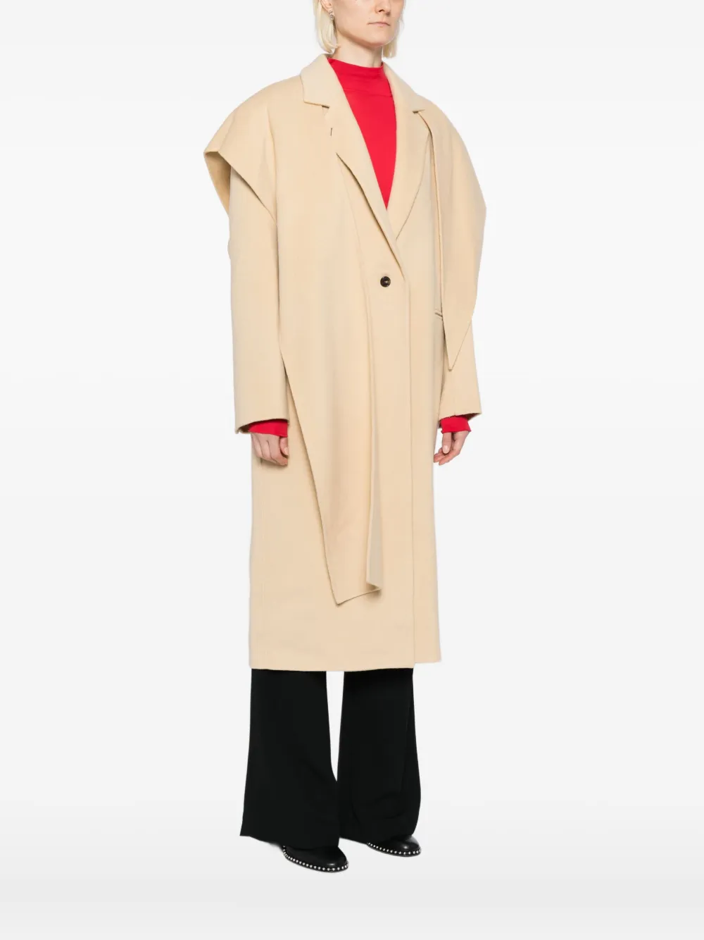 YCH Trenchcoat met enkele rij knopen Geel