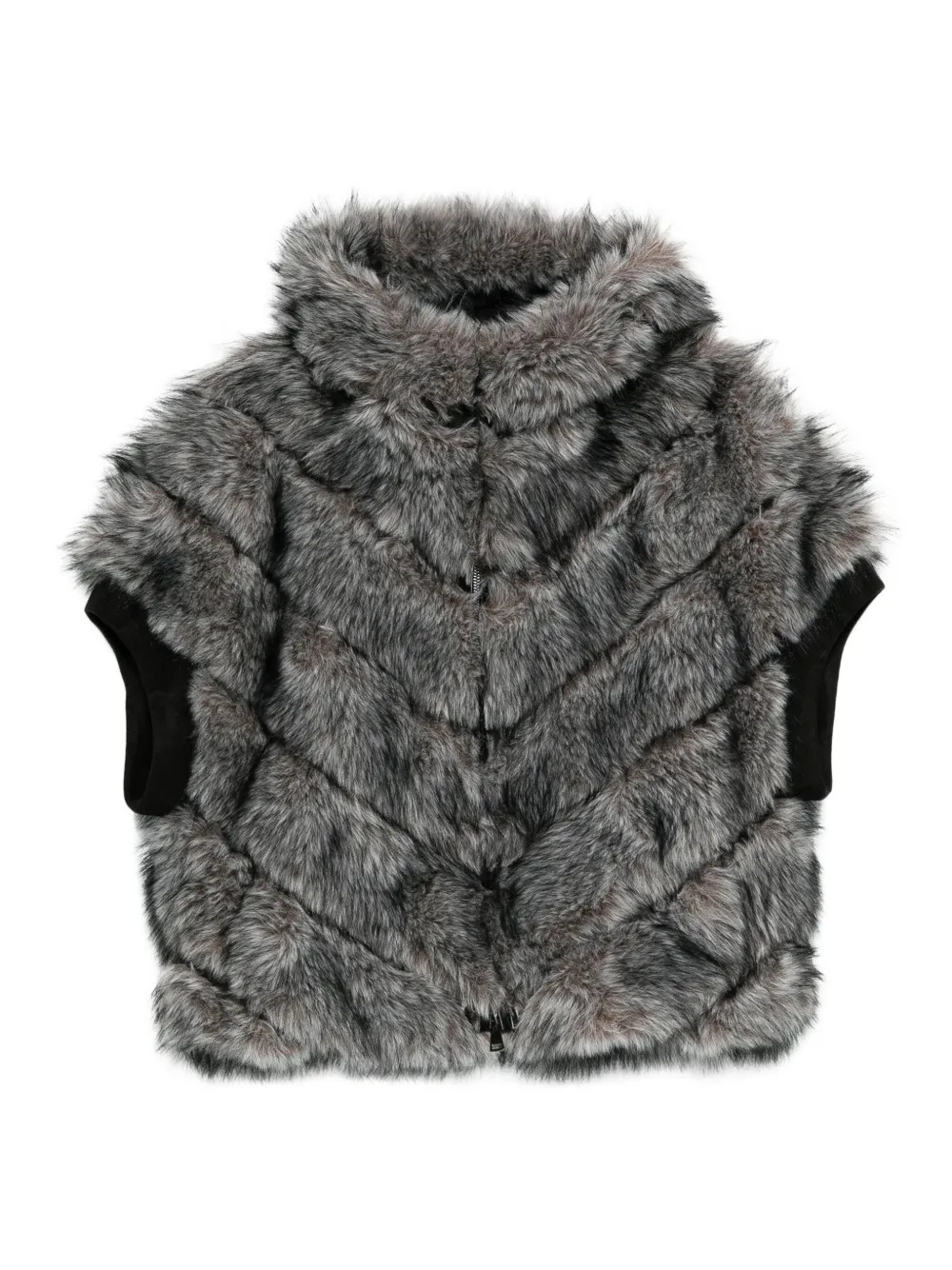 Betta Corradi abrigo texturizado con motivo chevron | gris | Image 1