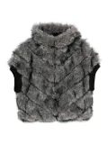 Betta Corradi chevron faux fur coat - Grey