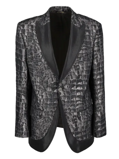 Vintage blazer con efecto de piel de cocodrilo