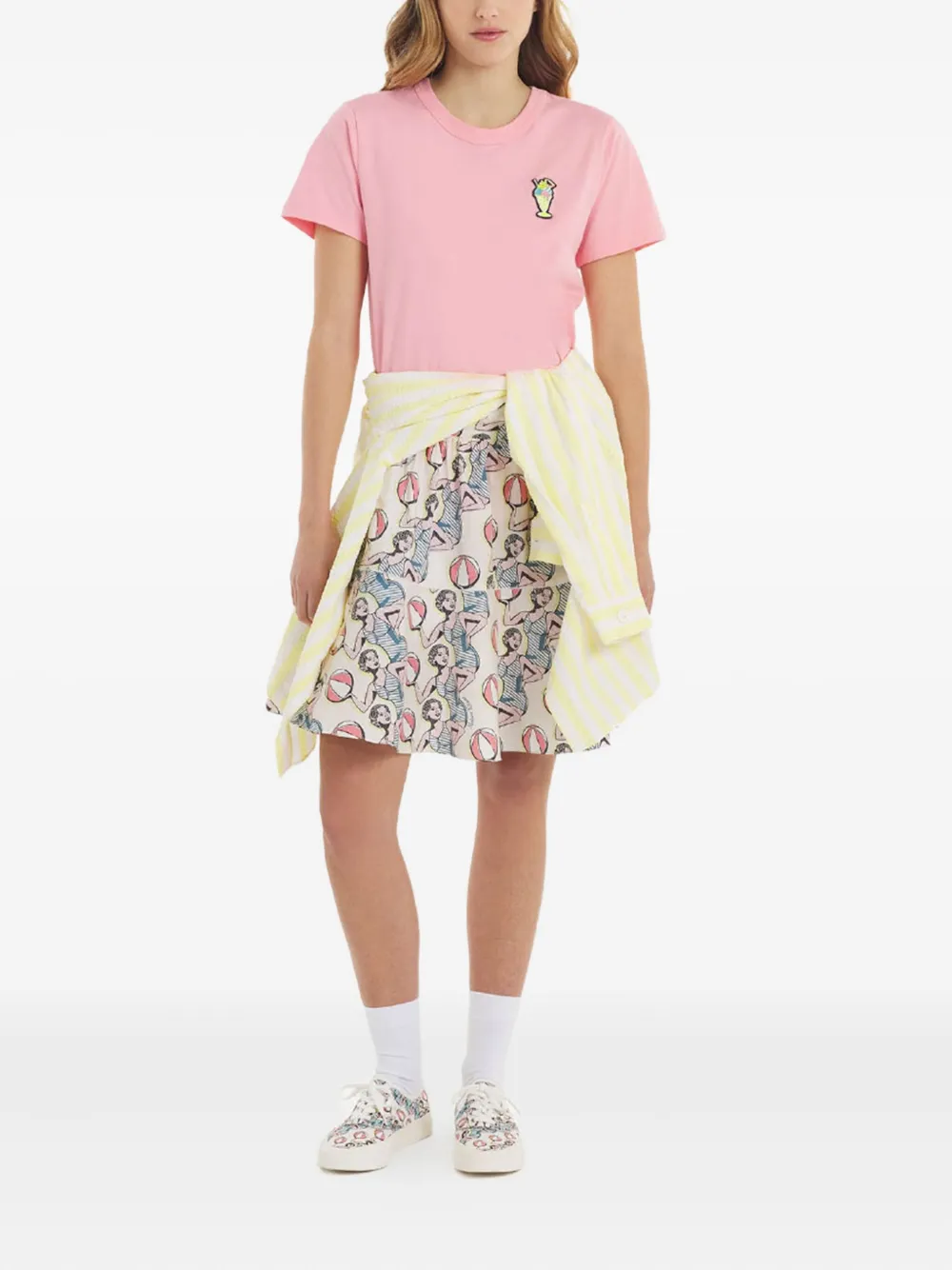 Maison Kitsuné Rok met print - Beige