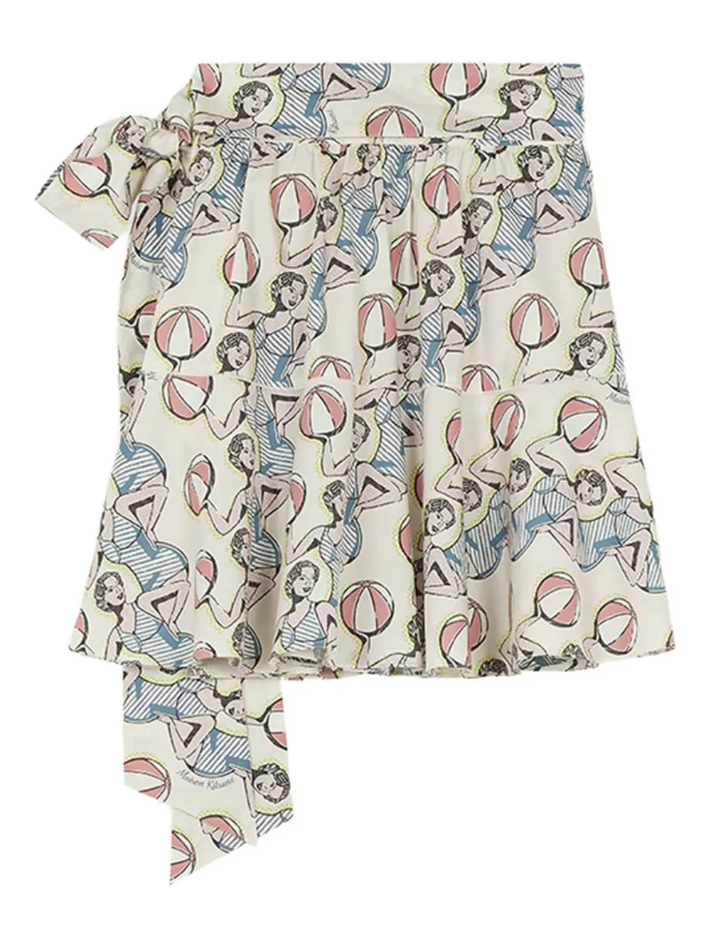 Maison Kitsuné Rok met print Beige