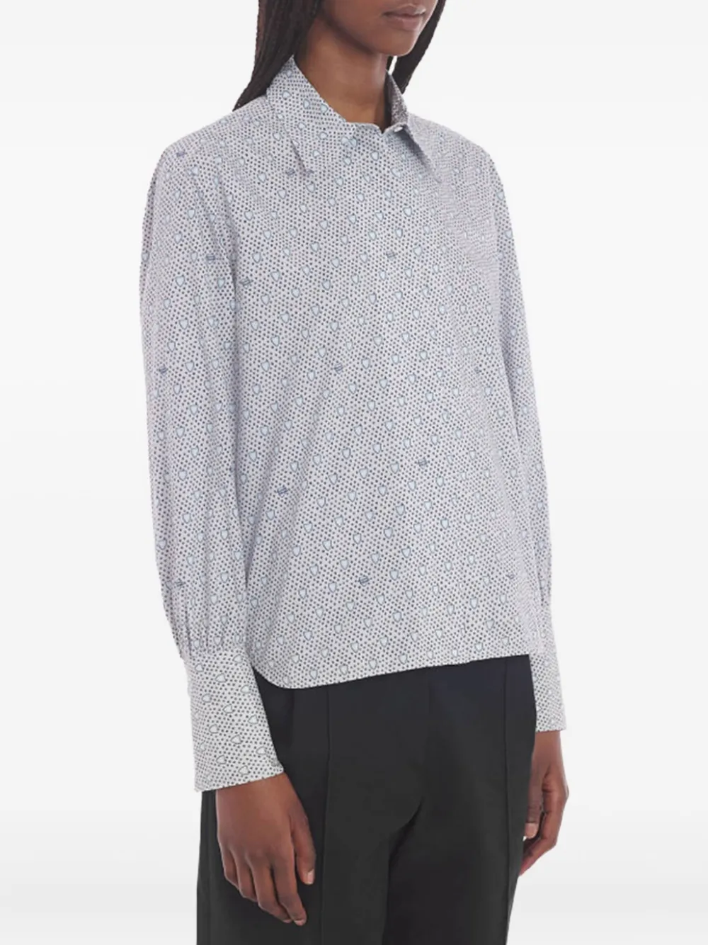 Maison Kitsuné Blouse met foulard-print - Wit