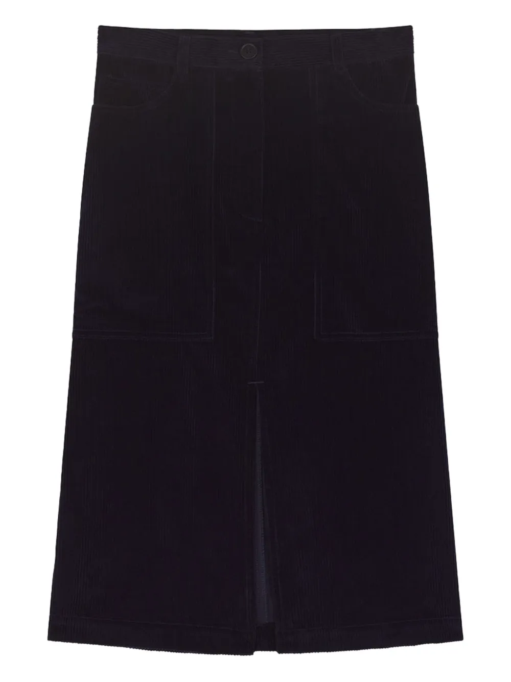 Maison Kitsuné corduroy slit skirt - Blu