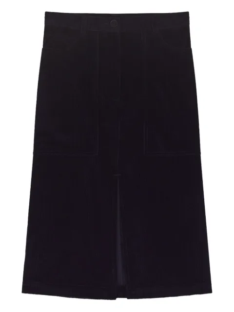 Maison Kitsuné — corduroy slit skirt