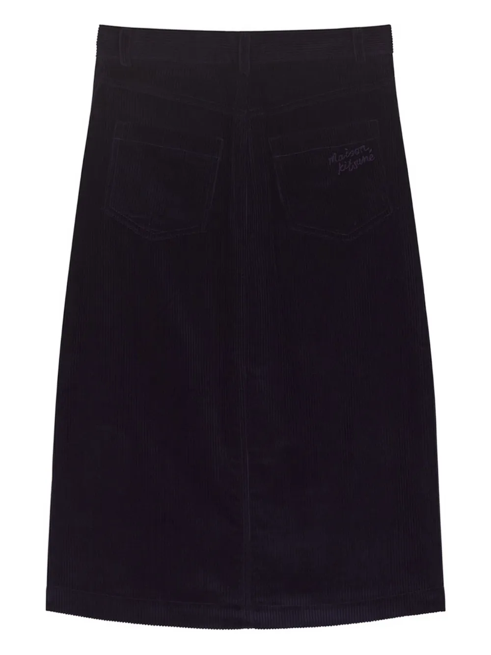 Maison Kitsuné Ribfluwelen rok met split Blauw