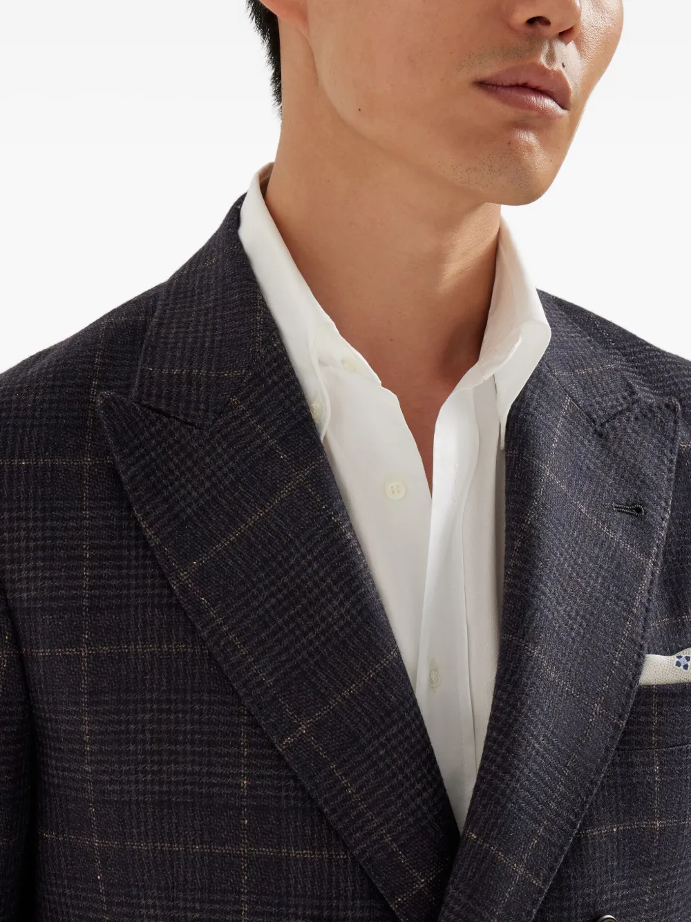 Brunello Cucinelli Blazer met dubbele rij knopen Grijs