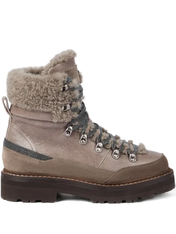 Brunello Cucinelli Monili-detail Boots in Brown