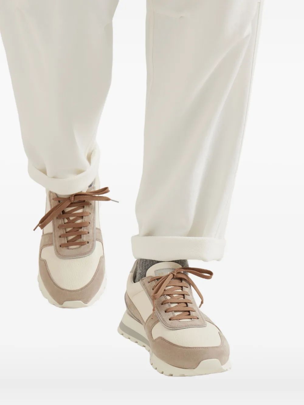 Brunello Cucinelli Leren sneakers Beige