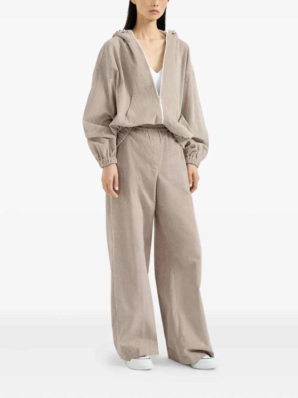 Brunello Cucinelli corduroy hoodie - Beige