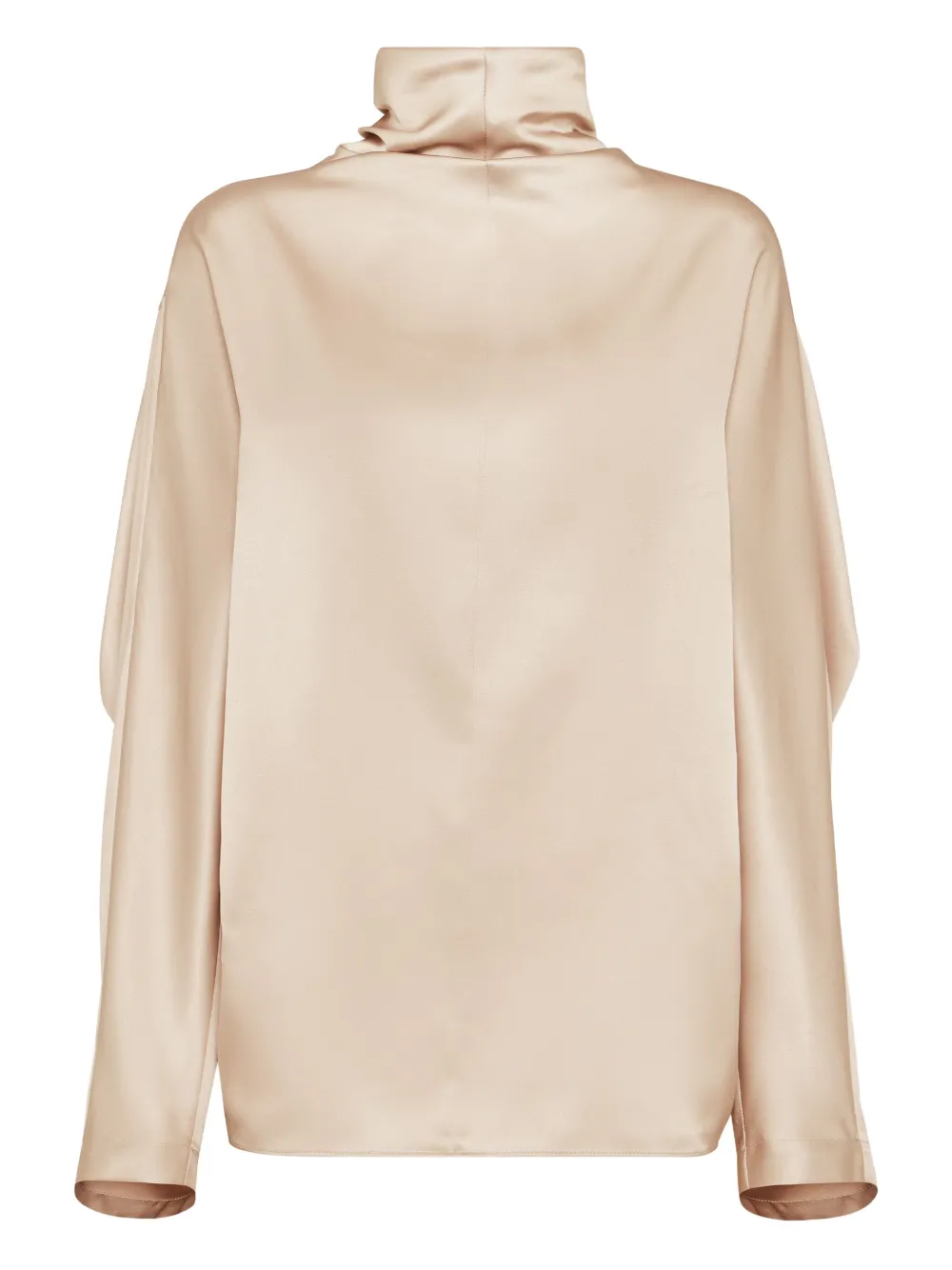 Brunello Cucinelli Double Silk Satin Blouse In Neutral