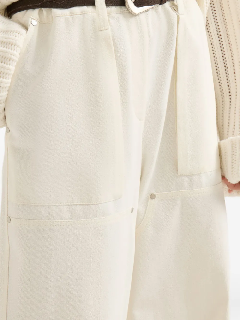 Brunello Cucinelli Utility Track Trousers In White