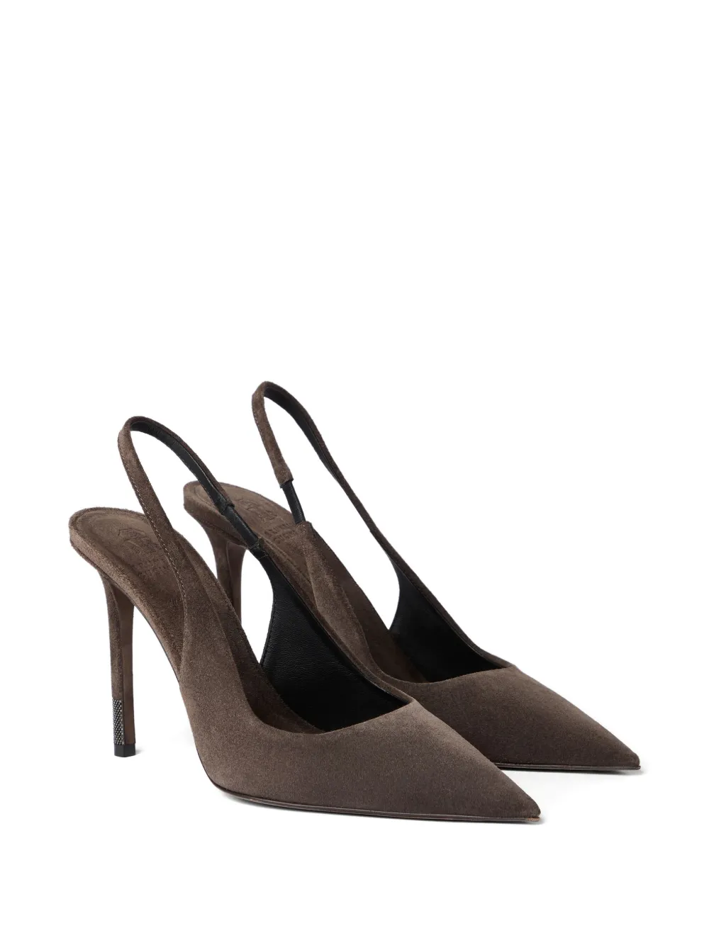 Brunello Cucinelli Suède slingback pumps Bruin