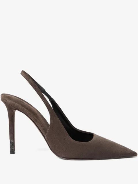 Brunello Cucinelli 스웨이드 슬링백 펌프스