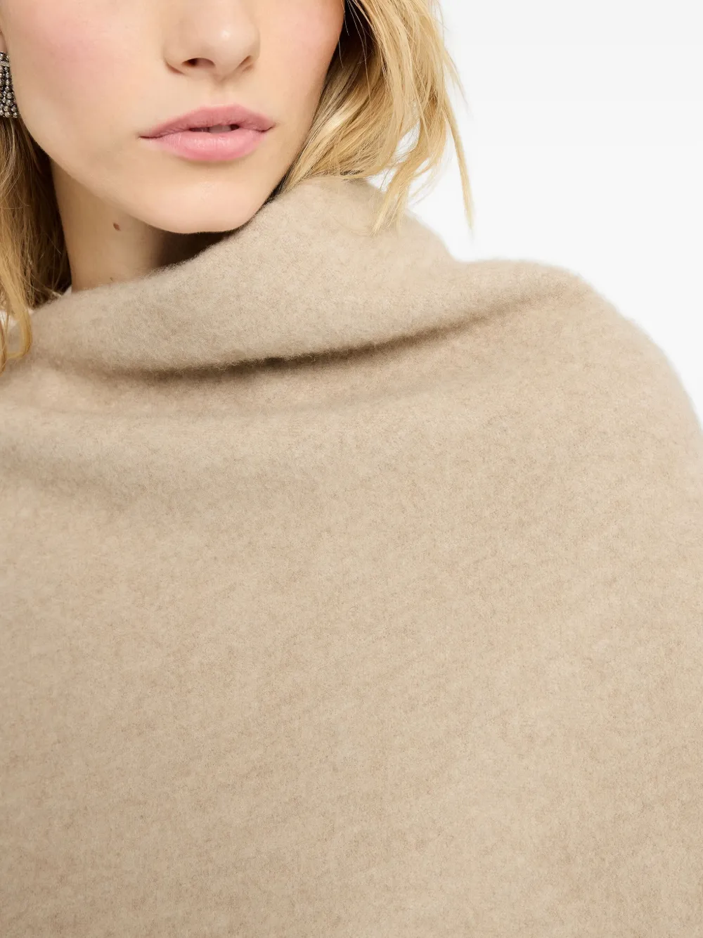 Brunello Cucinelli Wool-cashmere Poncho In Neutral