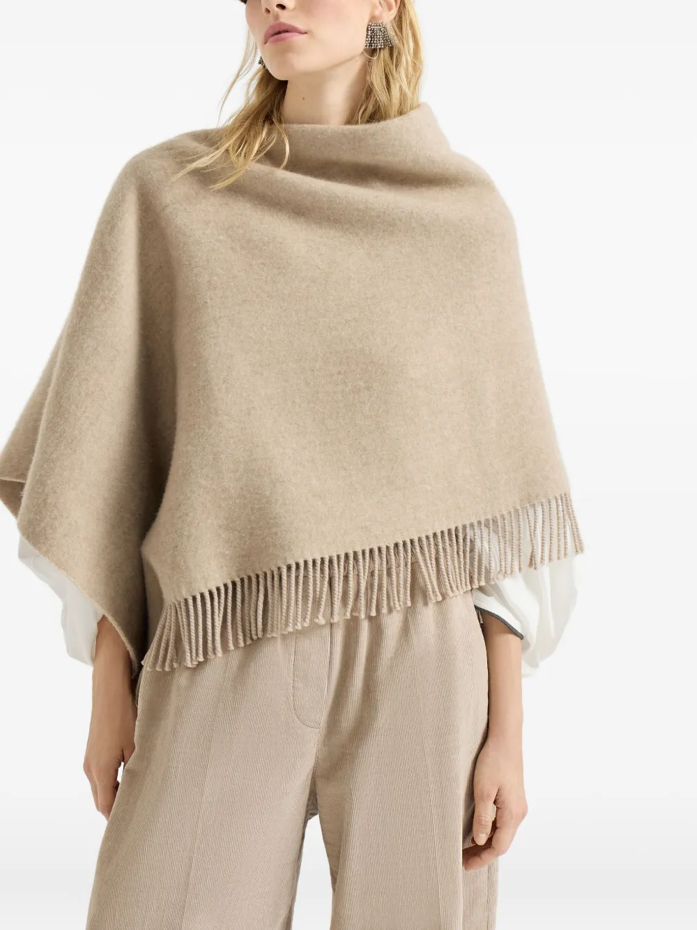 Brunello Cucinelli fringed poncho | Capes | Image 2