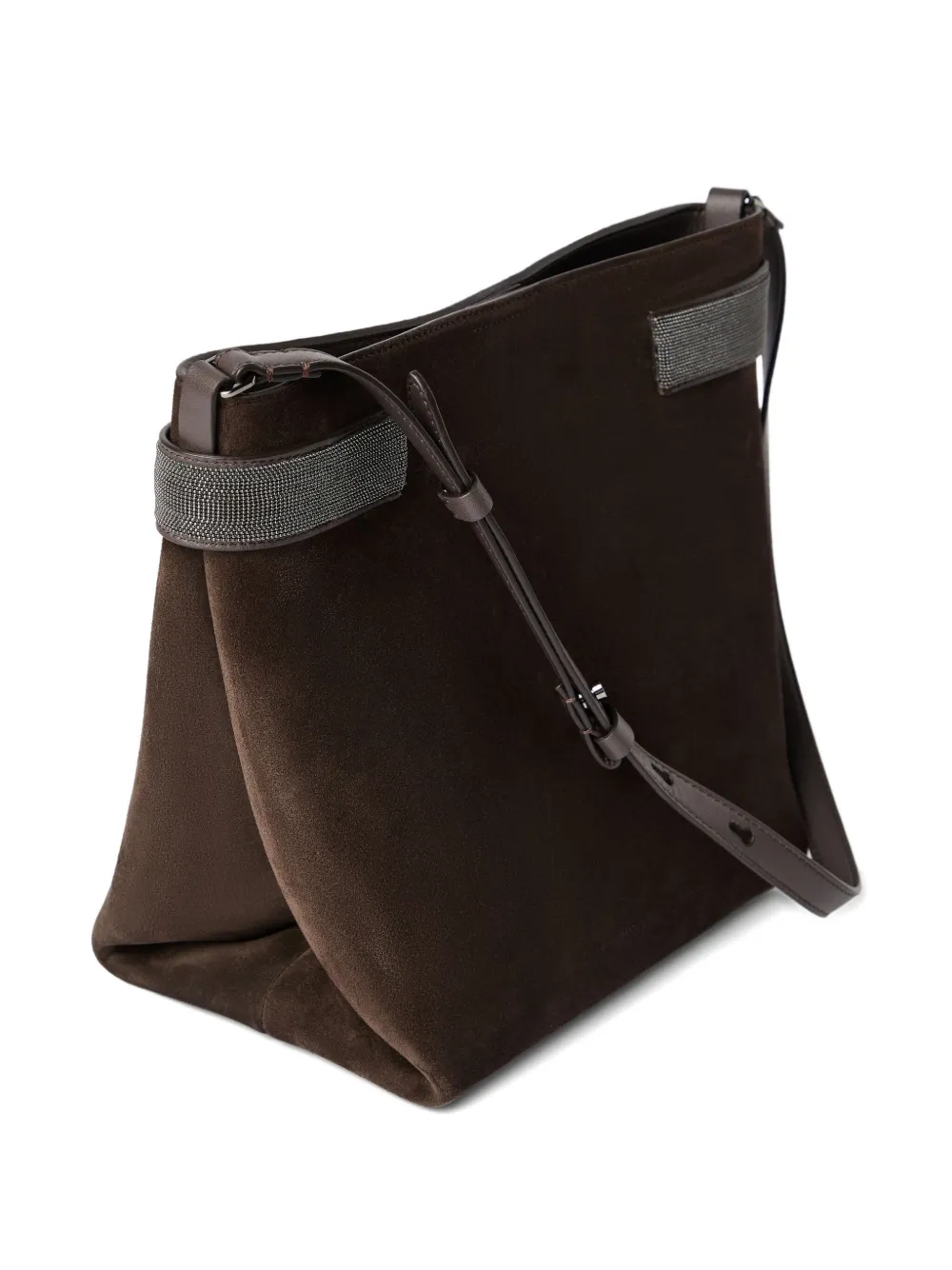 Brunello Cucinelli Schoudertas met Monili-detail Bruin