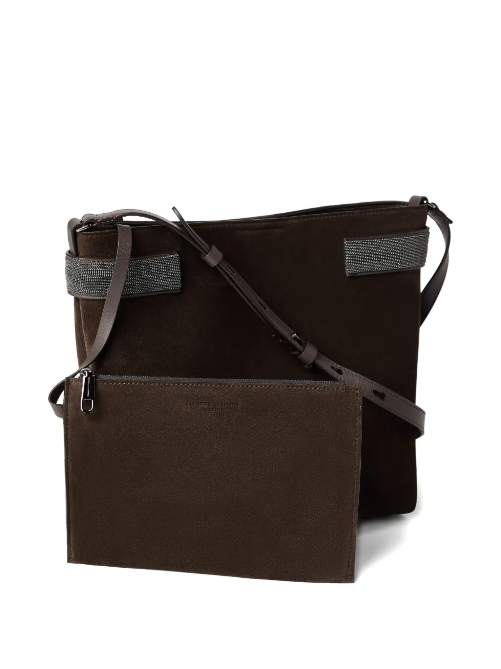 Brunello Cucinelli Schoudertas met Monili-detail Bruin