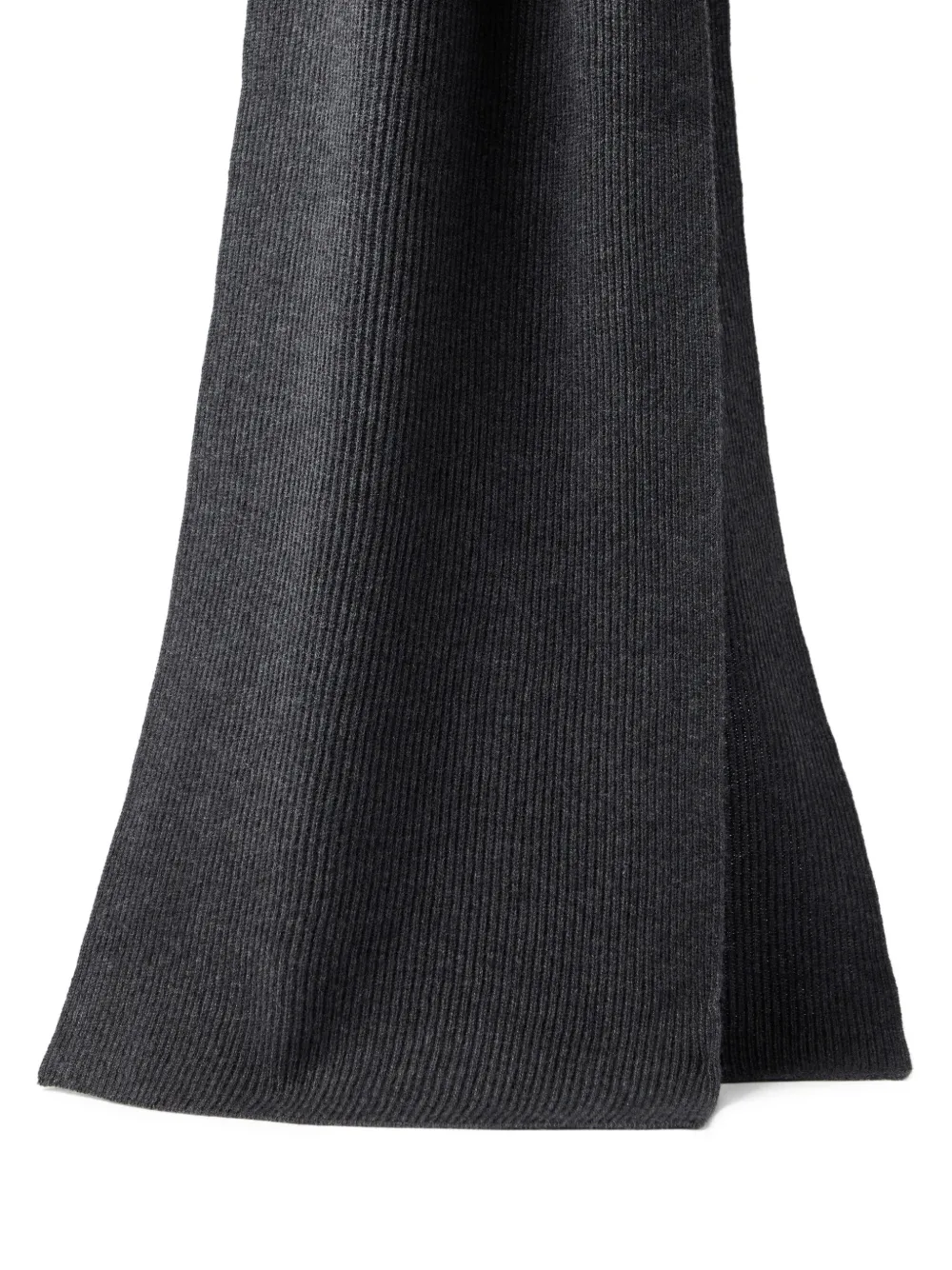 Brunello Cucinelli Cashmere Knit Scarf In Gray