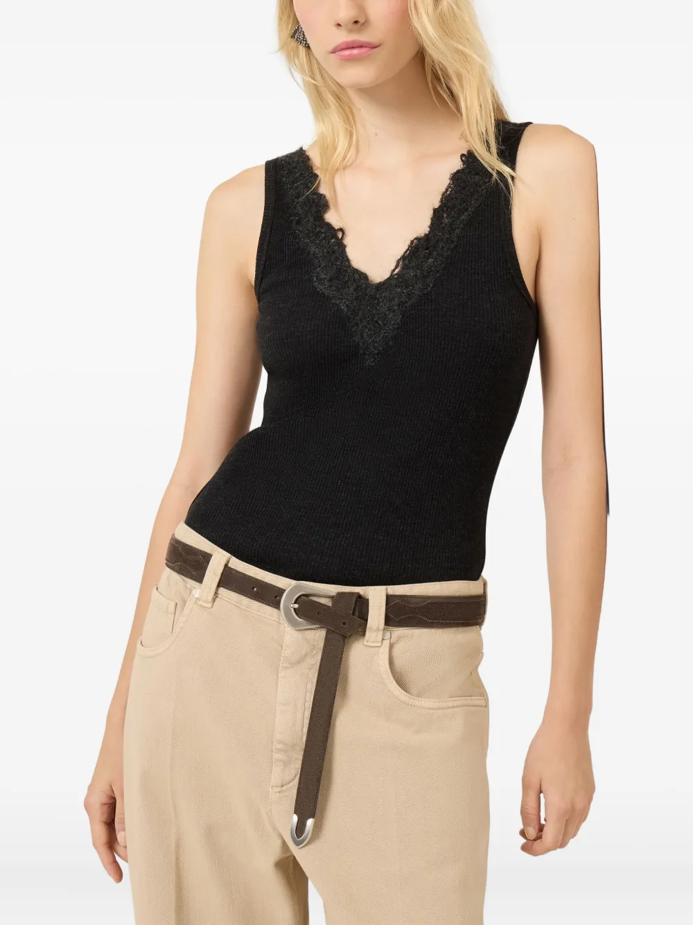 Brunello Cucinelli Geribbelde top Zwart