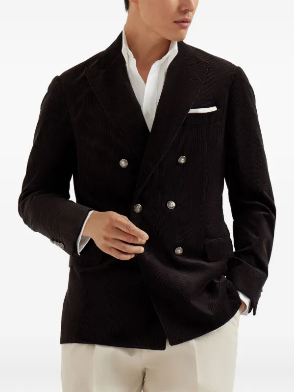 Brunello Cucinelli コーデュロイ ダブルジャケット | ブラック