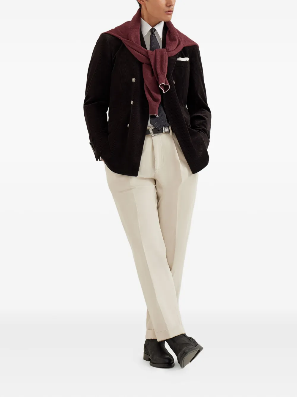 Brunello Cucinelli corduroy double-breasted blazer | Blazers | Image 2