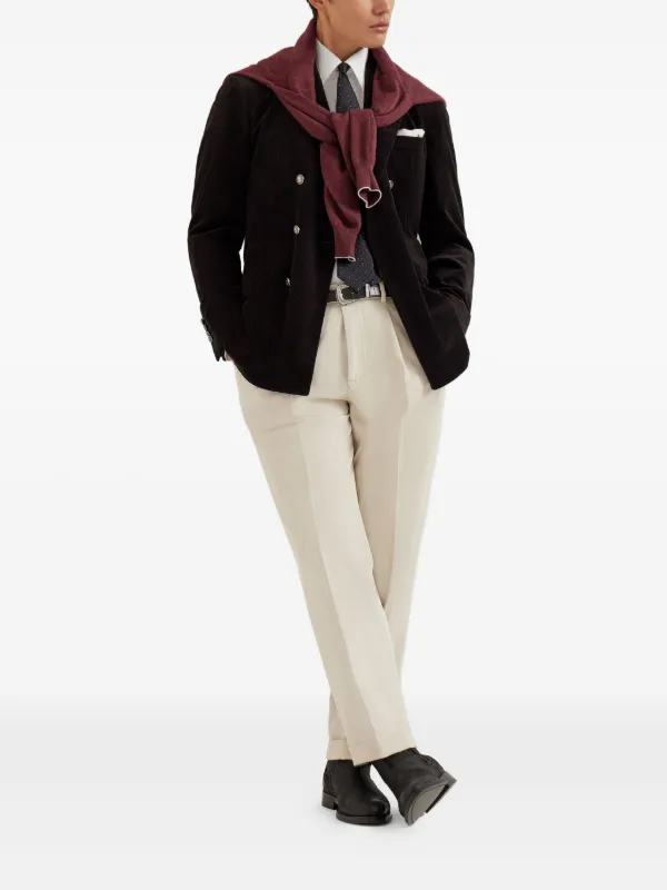 Brunello Cucinelli コーデュロイ ダブルジャケット | ブラック