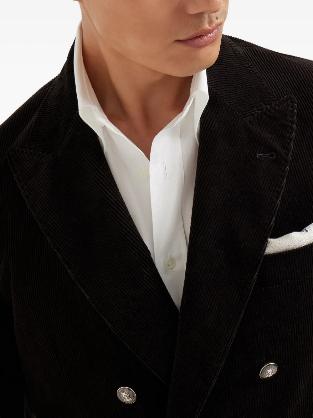 Brunello Cucinelli Blazer met dubbele rij knopen Zwart