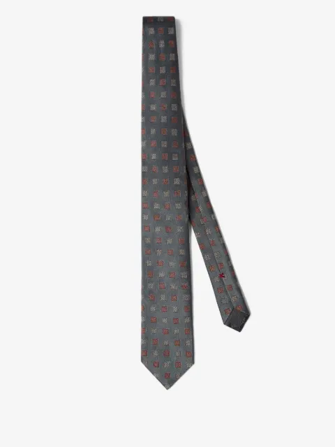 Brunello Cucinelli square-patterned silk tie