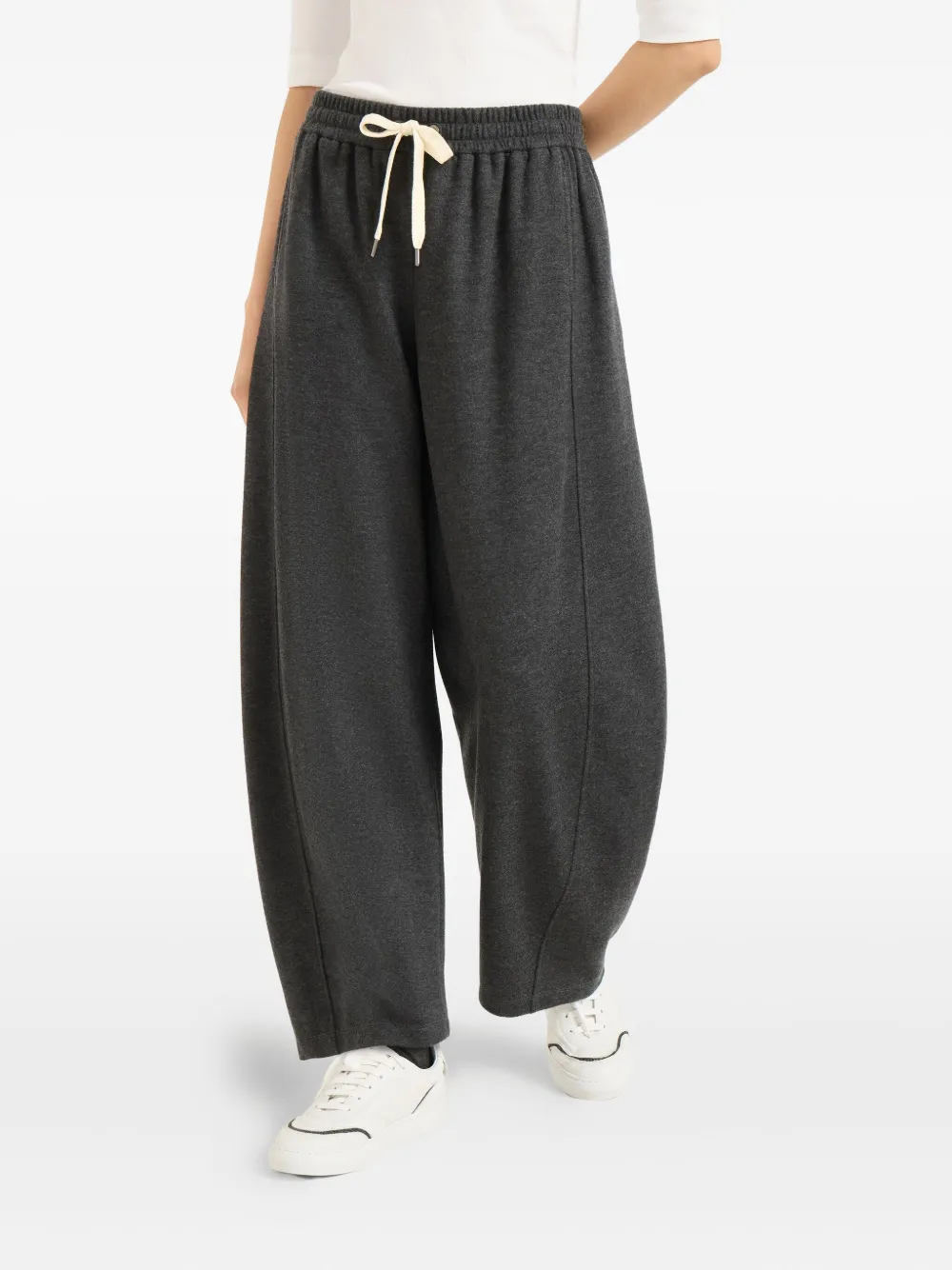 Brunello Cucinelli Double Jersey Track Trousers In Gray