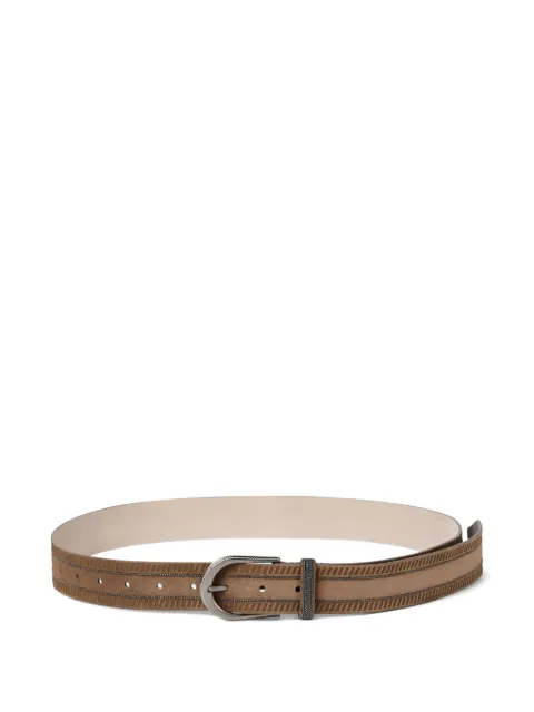 Brunello Cucinelli cinturón de gamuza con detalles