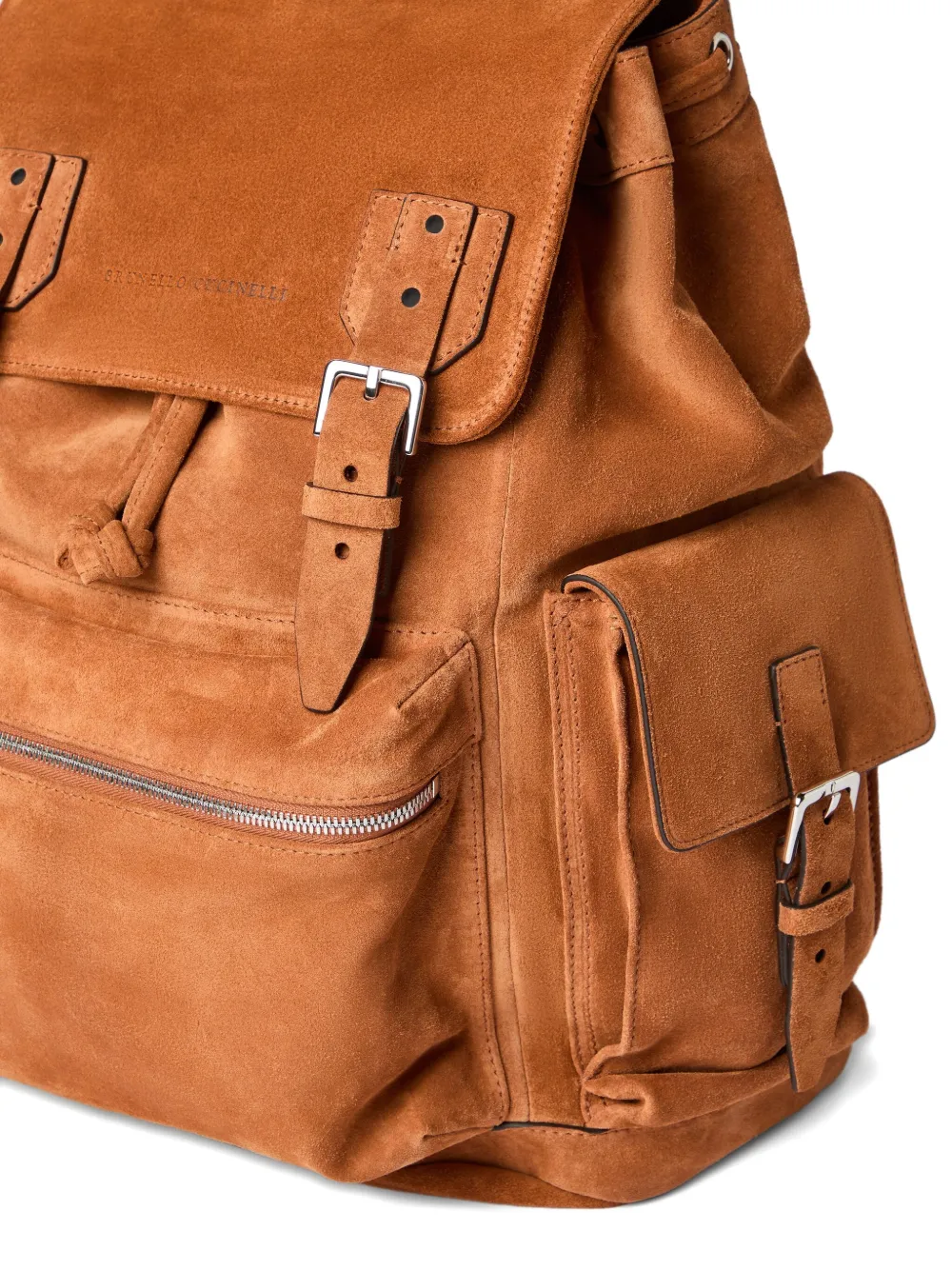 Brunello Cucinelli City suède rugzak Bruin