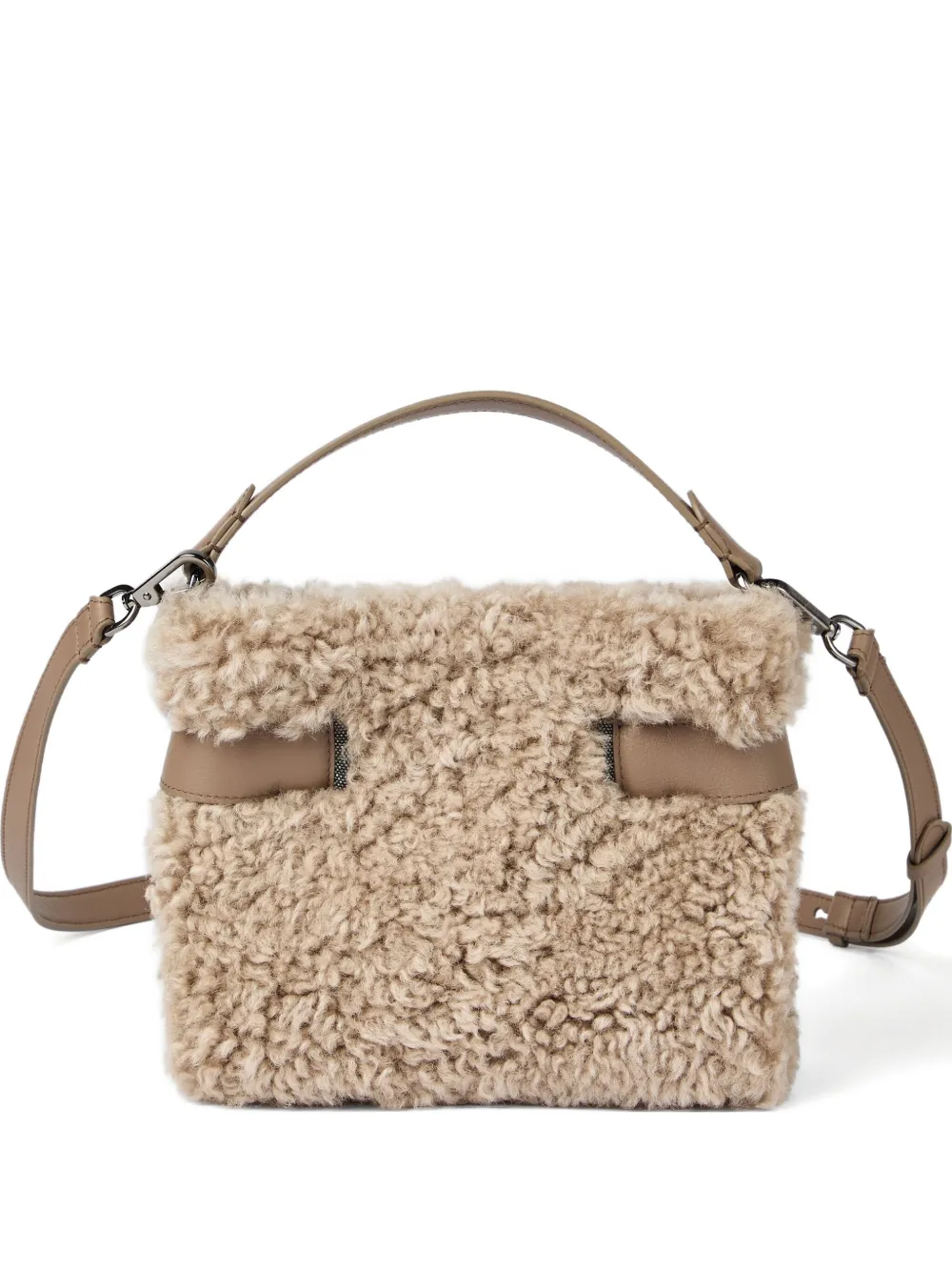 Brunello Cucinelli shearling mini bag | Neutrals | Image 1