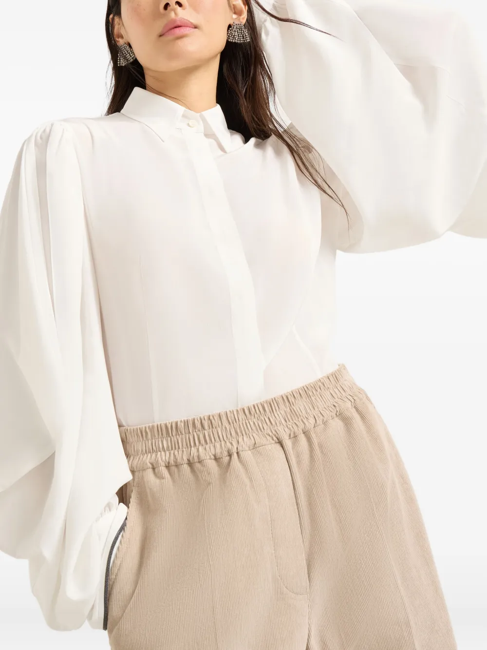 Brunello Cucinelli Long-sleeved Shirt In White