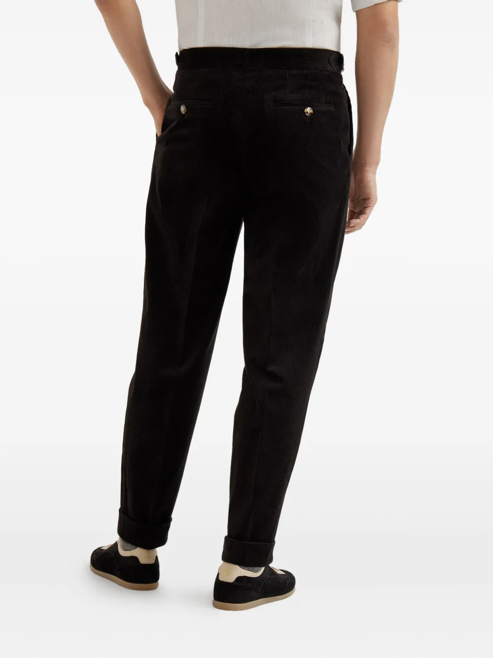 Brunello Cucinelli Broek met dubbele plooi Zwart