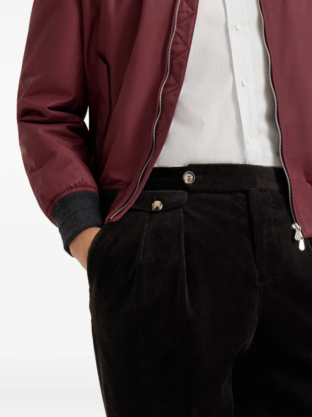 Brunello Cucinelli Broek met dubbele plooi Zwart