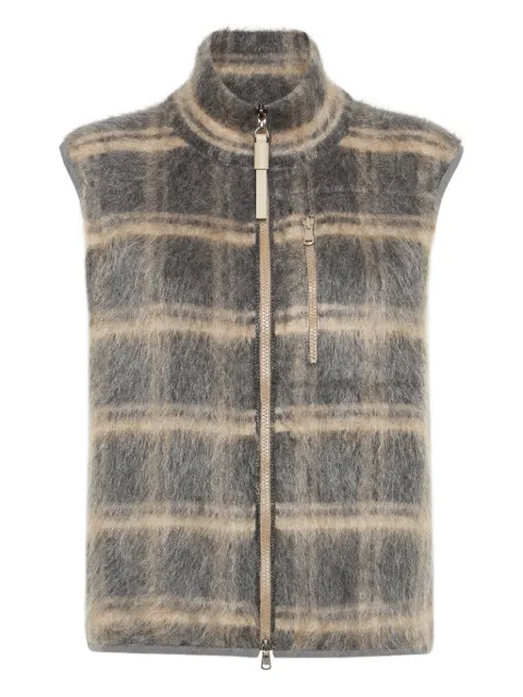 Brunello Cucinelli check-pattern gilet