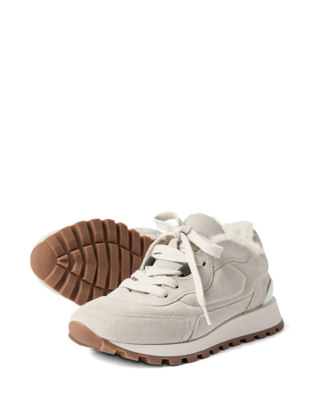 Brunello Cucinelli Leren sneakers Grijs