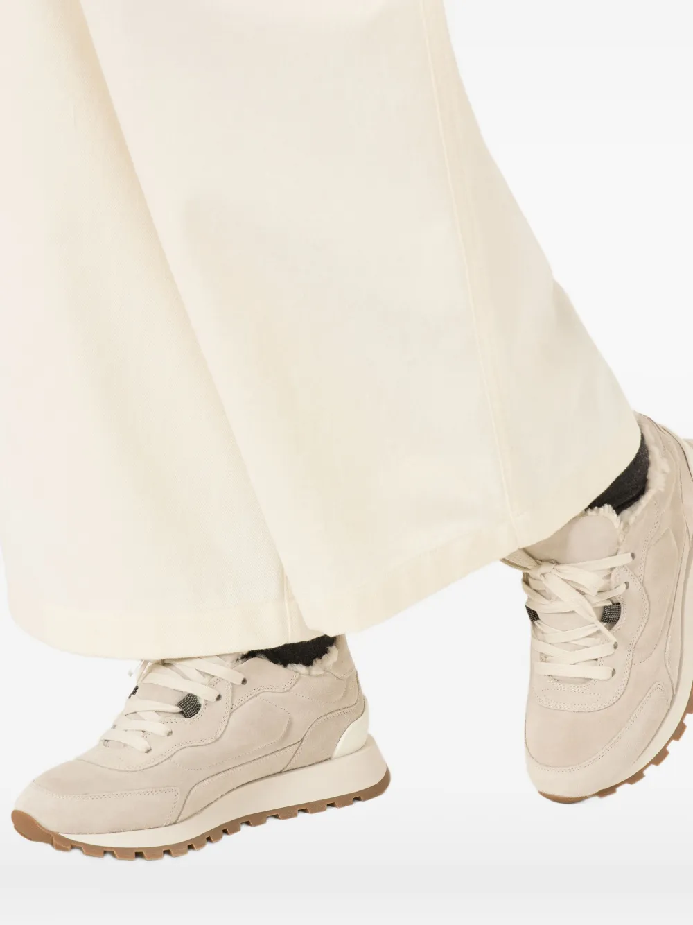 Brunello Cucinelli Leren sneakers Grijs