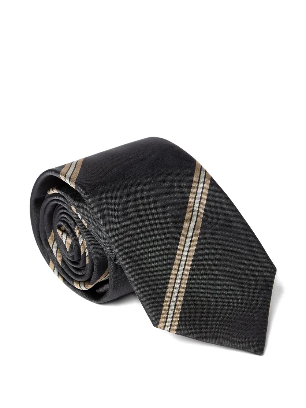Brunello Cucinelli corbata de seda con rayas estampadas | Image 2