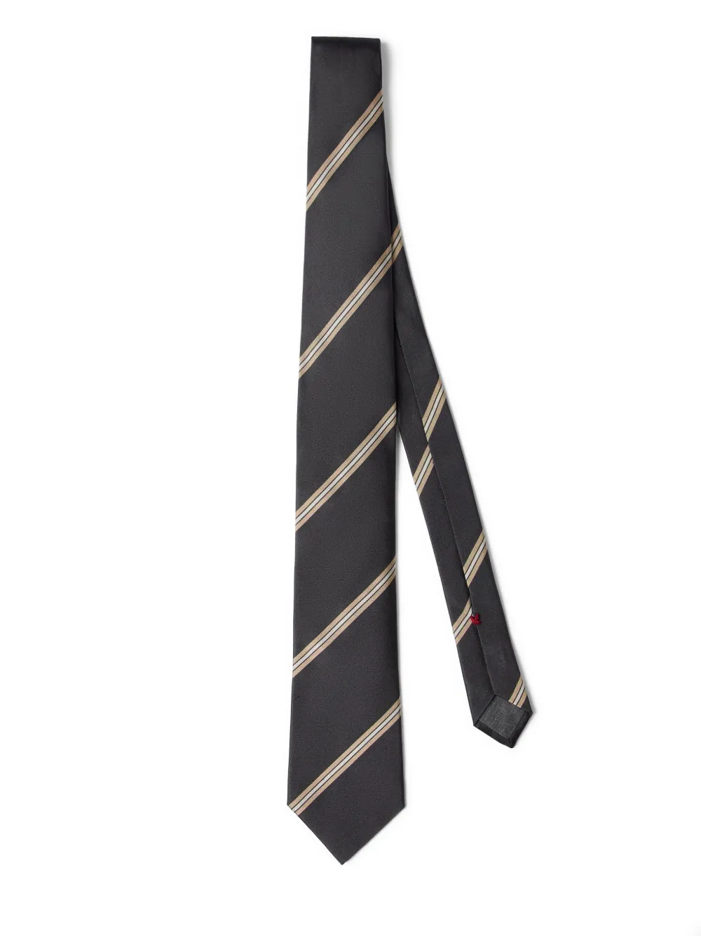 Brunello Cucinelli corbata de seda con rayas estampadas | gris | Image 1