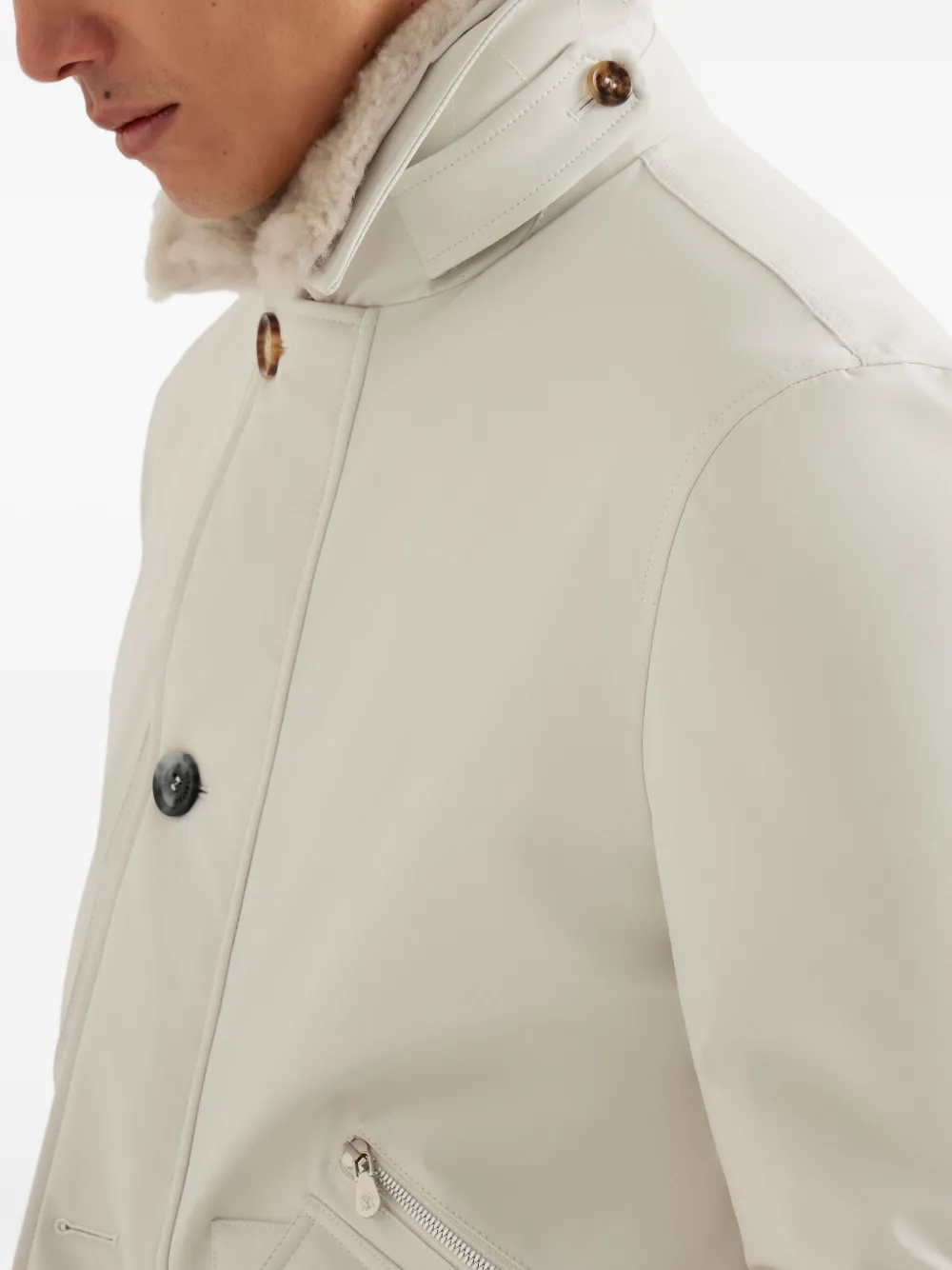 Brunello Cucinelli Gewatteerd bomberjack Beige
