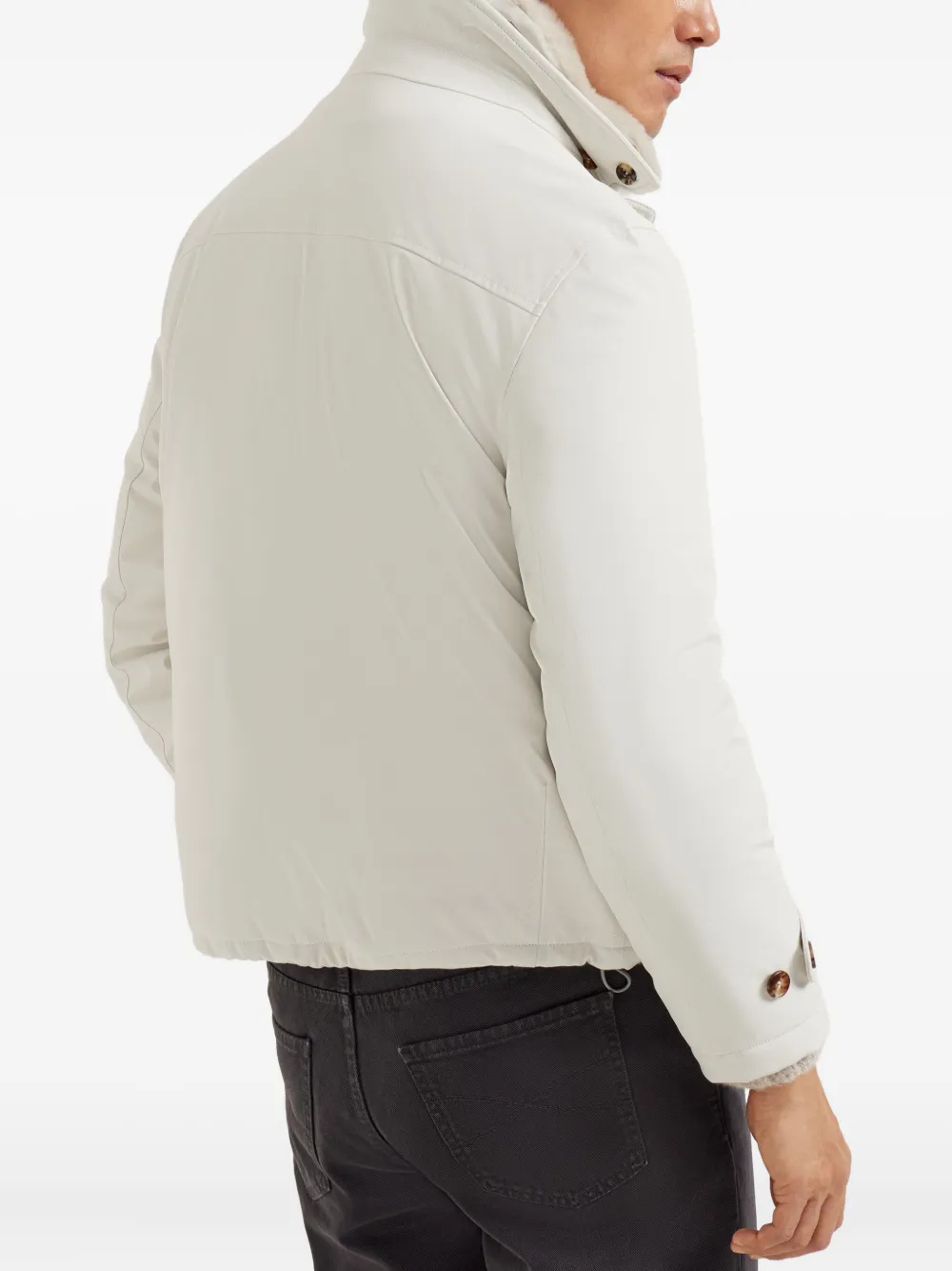 Brunello Cucinelli Gewatteerd bomberjack Beige