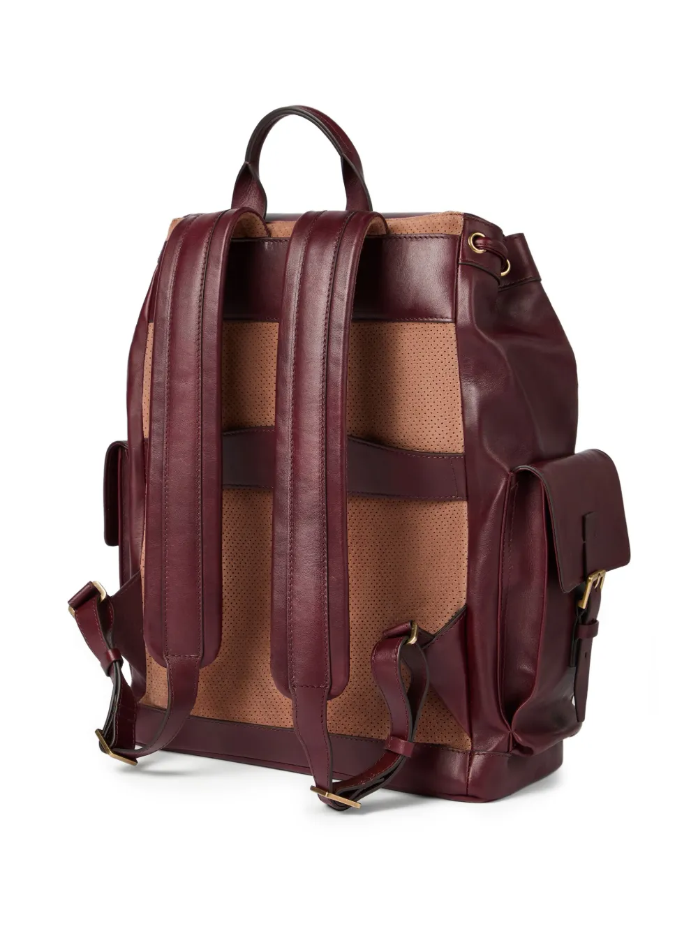 Brunello Cucinelli Leren rugzak met gesp Rood