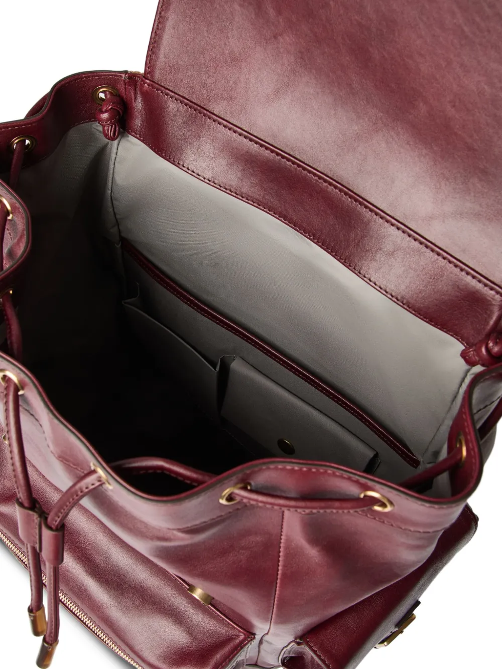 Brunello Cucinelli Leren rugzak met gesp Rood