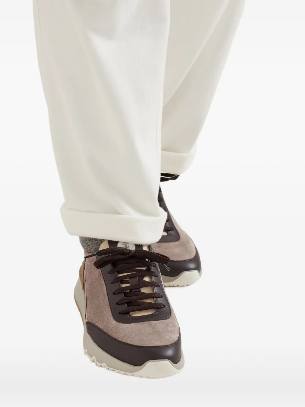 Brunello Cucinelli Suède sneakers Bruin